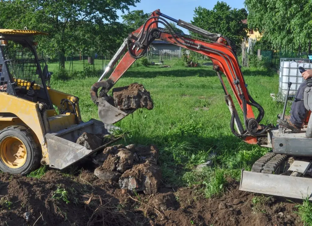 mini excavator digging